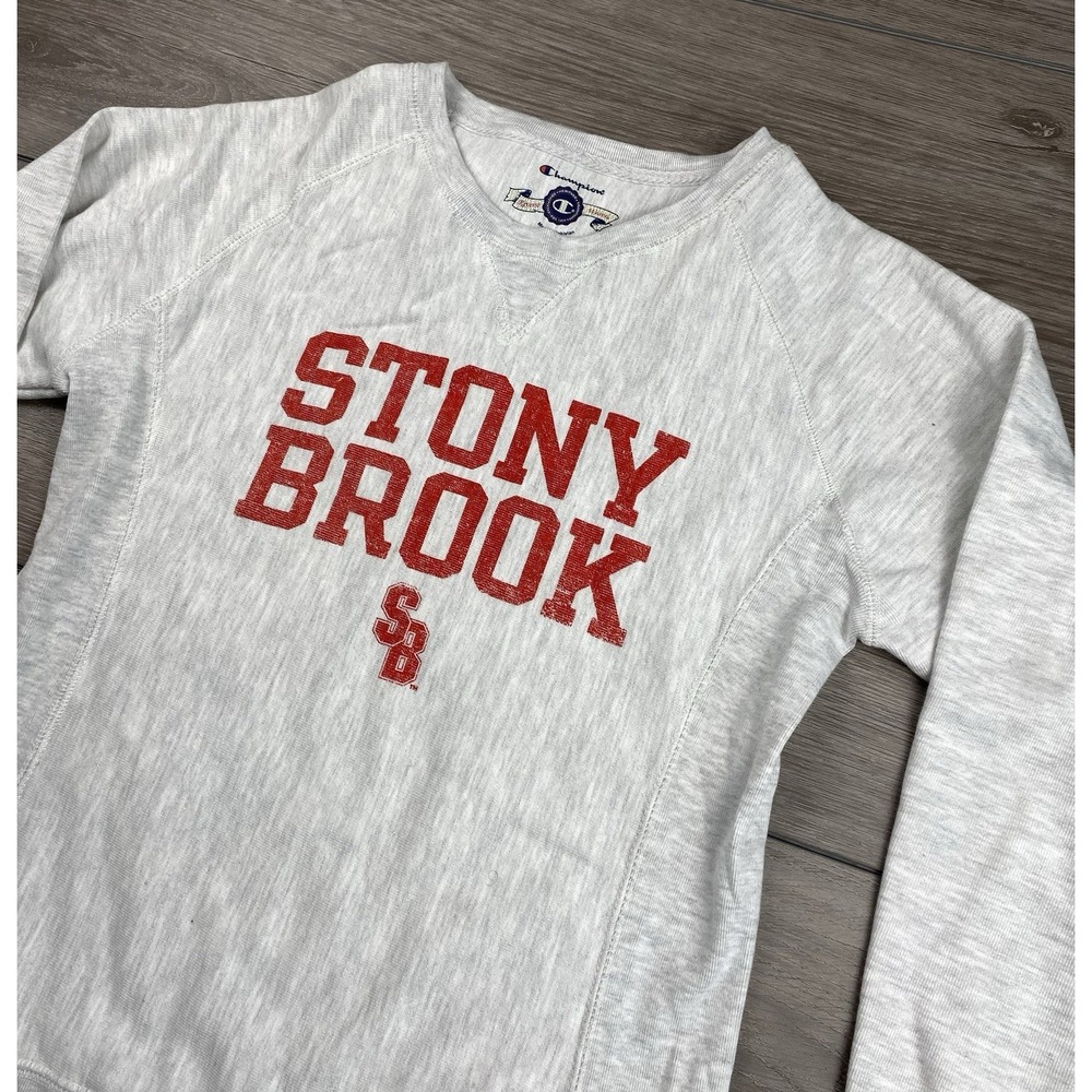 Champion Men's Reverse Weave NCAA Stony Brook Seawolves Pullover Sweater Grey S